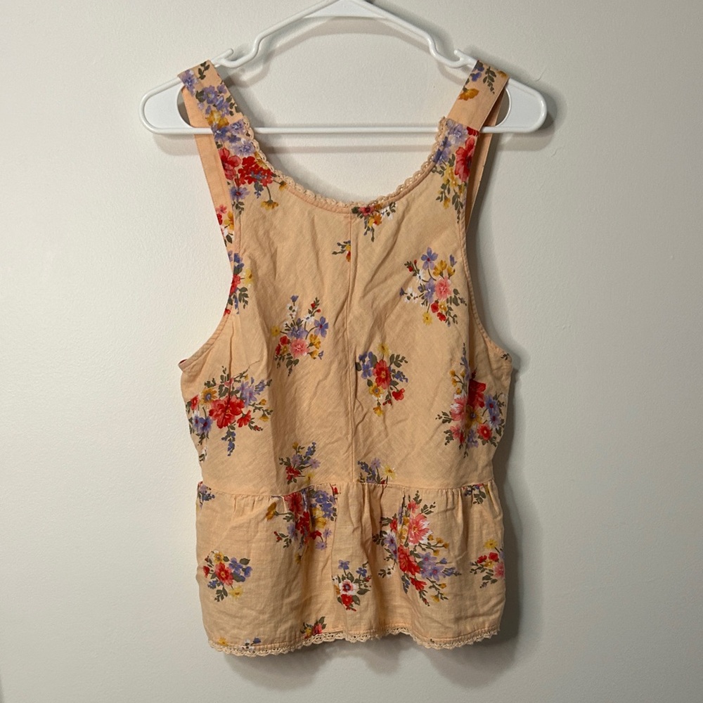 American Eagle Outfitters Floral Tank‎ Top - Tan